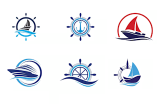 do modern marine, boat, yacht, shipping brand logo design