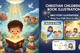 christian book illustration children story book bible story