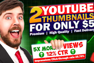 youtube thumbnail design in 24h delivery with free sample