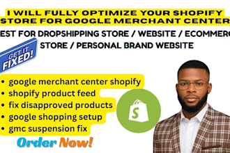 fix google merchant, optimize product feeds and shopping ads for shopify store