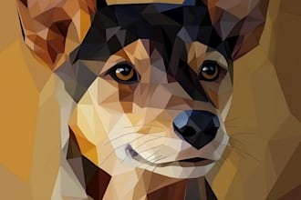 low poly portraits caricatures  geometric art
