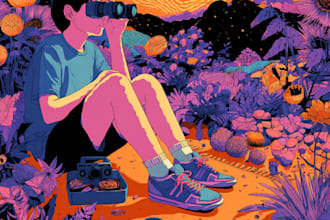create a unique psychedelic surrealistic illustration for
