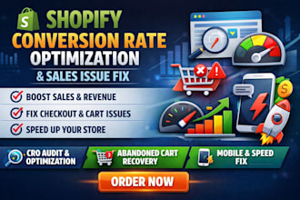 shopify conversion rate optimization cro, speed optimization and sales issue fix