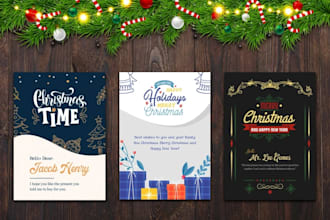 create christmas card, christmas illustration, christmas logo christmas banner