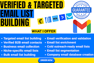 provide targeted email list building and verified contacts for business niche