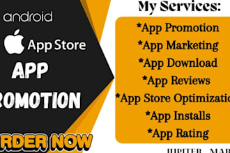 increase ios app install, review, mobile app promotion, android game promotion