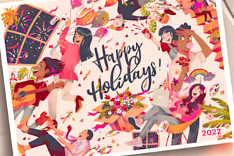 do amazing christmas card, greeting or invitation card design birthday