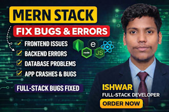 fix mern stack bugs and website errors in react and node js