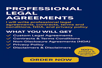 draft professional legal contracts, agreement, terms and conditions and policies