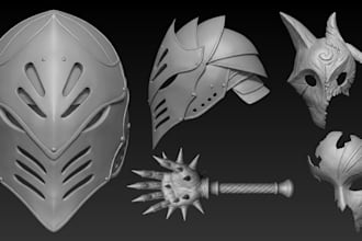 create 3d mask  3d helmet, anime mask 3d cosplay armor stl for 3d printing
