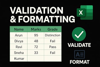 add data validation and conditional formatting