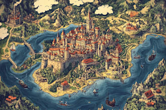 make fantasy map illustration