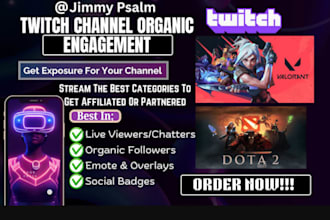 twitch channel promotion, boost twitch live viewers, twitch affiliate, partner