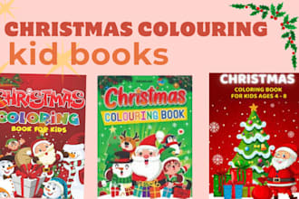 design a christmas colouring kid puzzle book cover design activity books