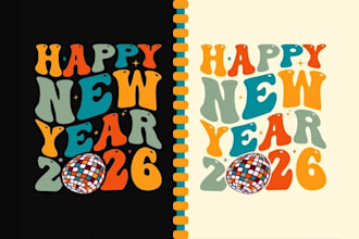 design modern happy new year celebration card logo