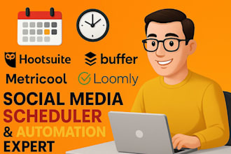 schedule posts via hootsuite, buffer, metricool loomly  german youtube channel