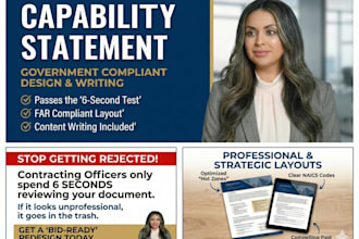 write and design a compliant government capability statement, contract