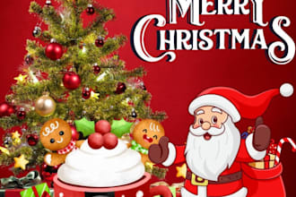 design christmas sales promo videos, banners, logo and festive holiday promotion