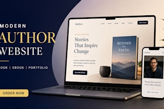 design a modern book author website or ebook landing page, portfolio website