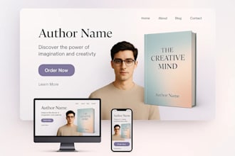 design a modern book author website or ebook landing page, portfolio website