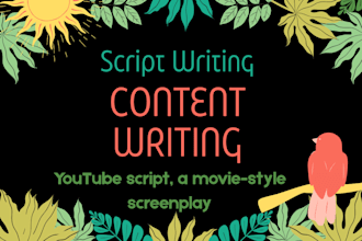 be youtube scriptwriter movie script writer ad script writing screenplay writing