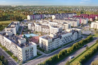 reinvent 3d residential complex, urban masterplan, community living space render