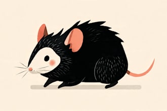 create cartoon vector animal in a simple style