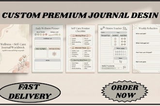 create branded wellness, self care, fitness journal or interactive PDF workbook