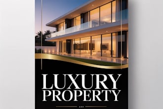 design luxury real estate flyer, property listing or open house flyer