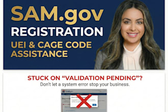 assist with sam gov registration, uei validation errors, cage code