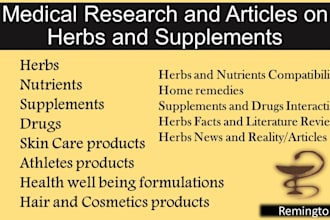 do professional writing on medicinal plants, herbs, spices
