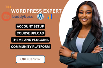 design wordpress website buddyboss learndash buddypress lms website