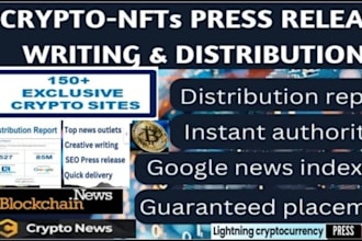write press release distribution of crypto articles to USA and UK news sites