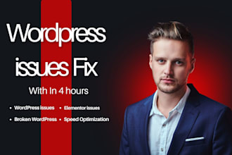 fix wordpress issues, elementor issues, and broken wordpress