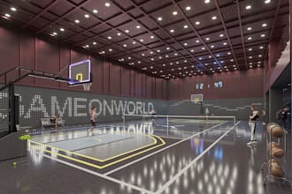 remodel sport complex,gaming arena,tennis court, sport facility,landscape design