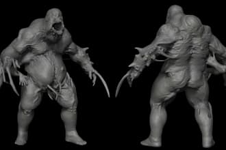 design 3d creature model,3d female nsfw figure, sculpt 3d monster for game ready