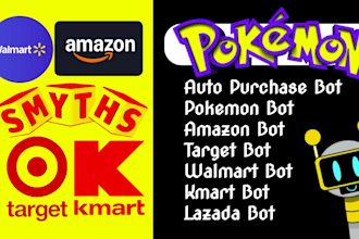 develop auto checkout bot pokemon bot auto purchase bot target bot shopping bot