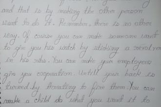 try to write with cursive english hand writing