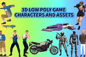 rig and design low poly 3d game characters roblox anime