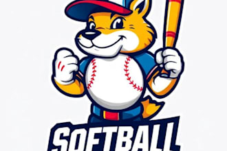 design an unique softball logo with unlimited revision