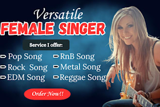 be female pop singer rock singer rock vocals edm singer pop vocals female vocals