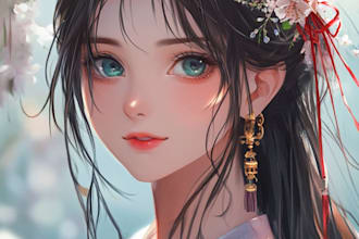 draw your anime character avatar model for vtuber