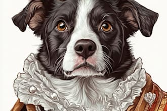 design pet portrait in different styles