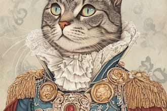 design a custom disney pet portrait illustration