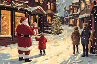 create a christmas illustration