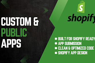 develop a custom or public shopify application