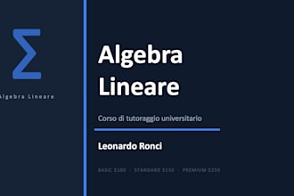 tutoring algebra lineare in italiano