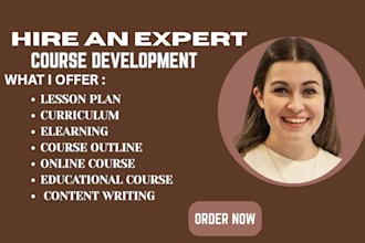 create online course content, do course development and course creation