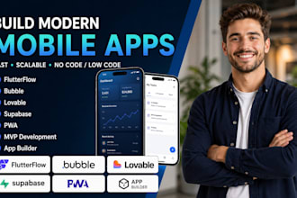 flutterflow bubble mobile app development app builder mvp lovable supabase pwa