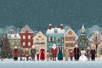create cute christmas pattern and illustration